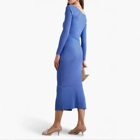 cult gaia melissa knit dress CULT GAIA Sz. Large Melissa Cutout Knit Midi Bodycon Dress NWT